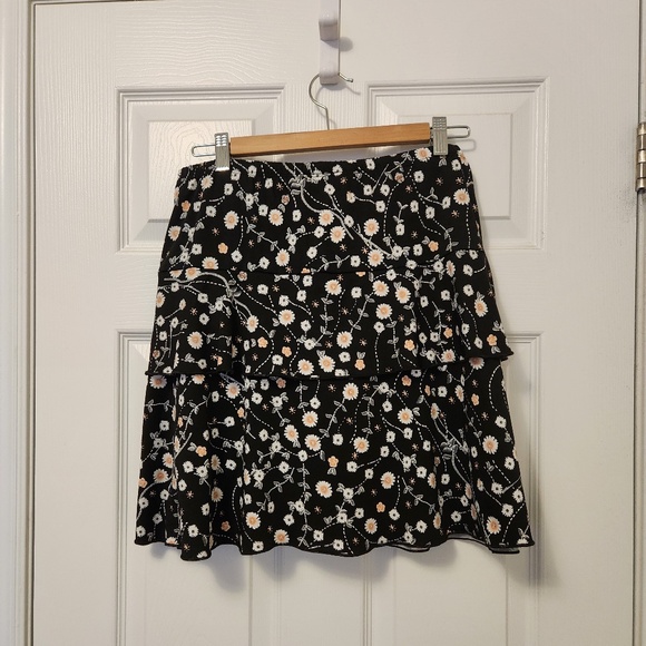 2 Gitane Floral Black Skirts Size XL Maxi and Midi Ruffle - Picture 8 of 10